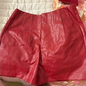 Glam Red High Waist Shorts